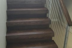 HL Stairs - Red Oak Open Risers Construction Stairs with wire cable railings
